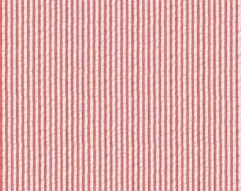 Red Seersucker Fabric, Robert Kaufman Fabric, half yard red and white cotton blend seersucker fabric by the half yard or quarter yard