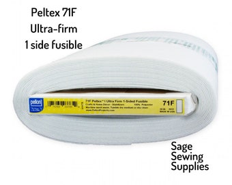 Peltex 71F heavyweight 1 sided fusible interfacing, 20" wide ultra firm stabilizer, iron-on white sold by the yard, half, quarter