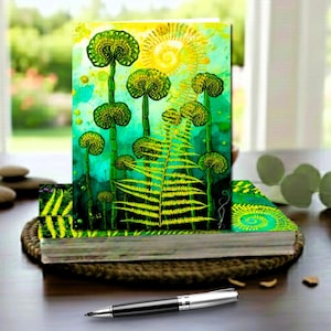 Set of 8 Different Foliage Note Cards - Handmade Nature Stationery - 5x7 Blank Inside