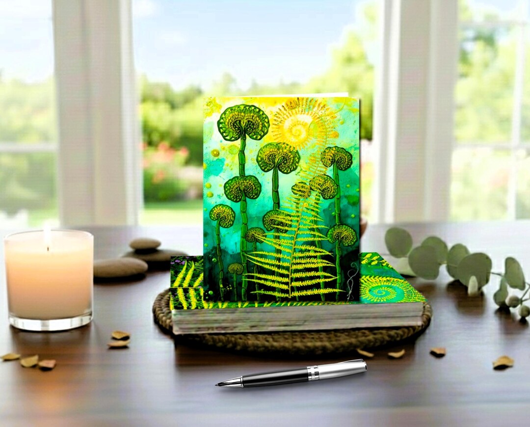 Set of 8 Different Foliage Note Cards - Handmade Nature Stationery ...