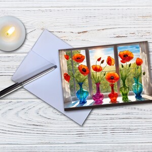 Set of 8 Different Floral Note Cards - Handmade Nature Stationery - 5x7 ...