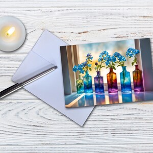 Set of 8 Different Floral Note Cards - Handmade Nature Stationery - 5x7 ...