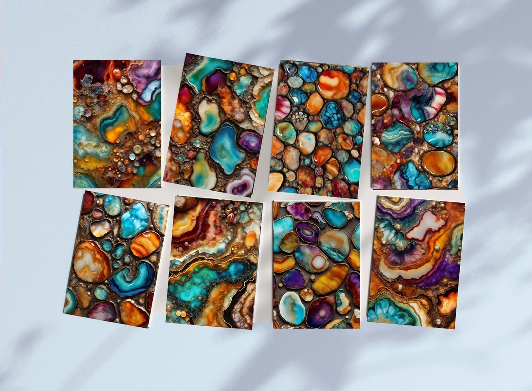 Unique Handmade LAKE SUPERIOR AGATES Note Cards, Set of 8, Blank 5x7 ...