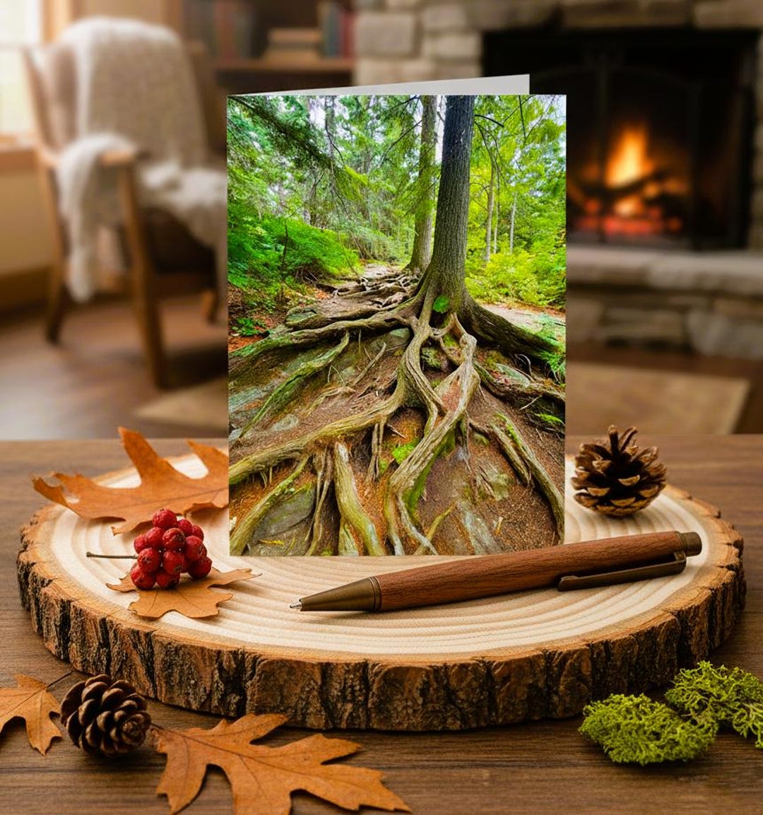 Set of 8 Different Forest Note Cards - Handmade Nature Stationery - 5x7 ...