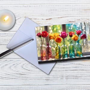 Set of 8 Different Floral Note Cards - Handmade Nature Stationery - 5x7 ...