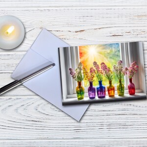 Set of 8 Different Floral Note Cards - Handmade Nature Stationery - 5x7 ...