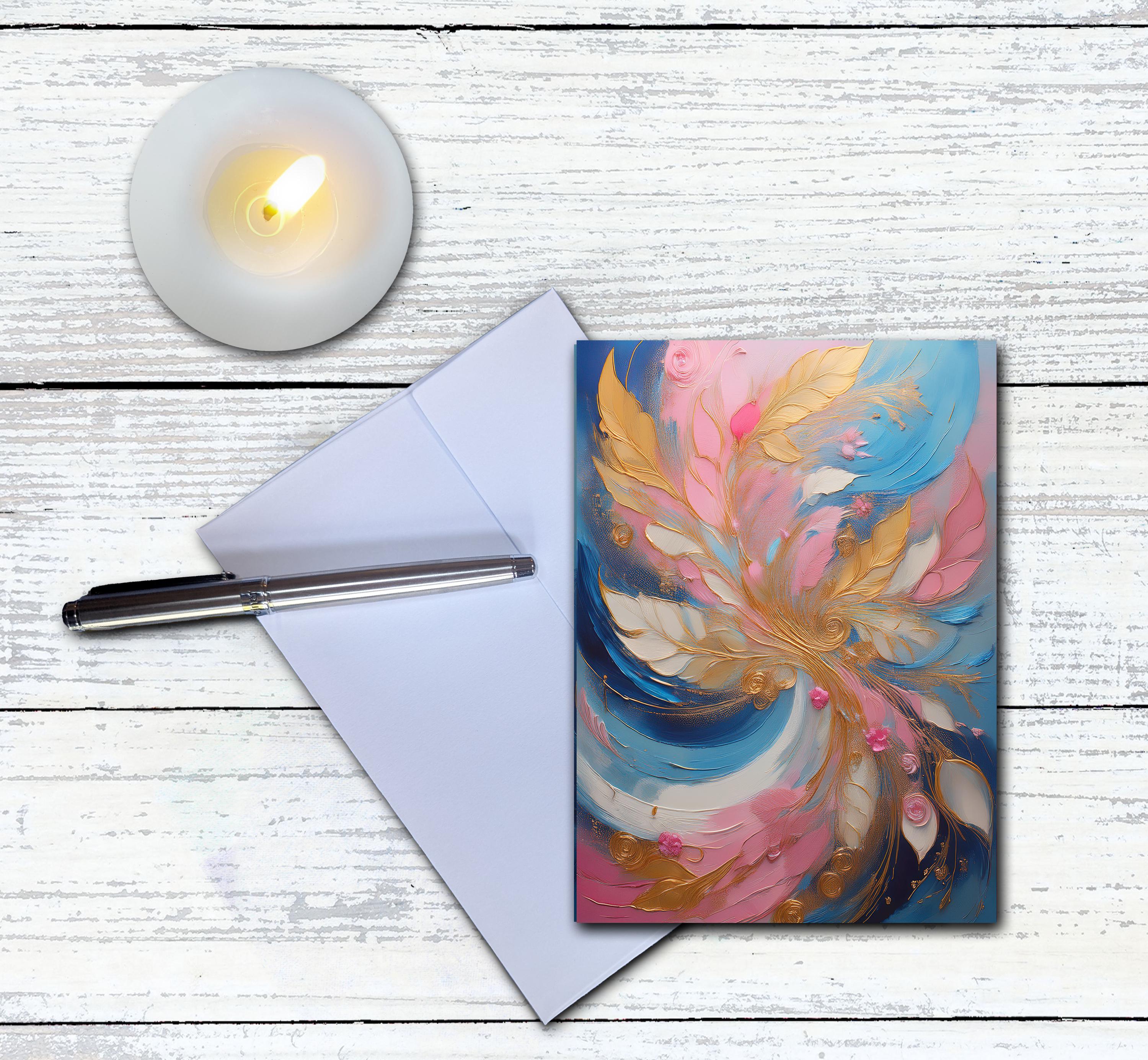 Set of 8 Abstract Floral Note Cards - Blank Botanical Greeting Cards ...