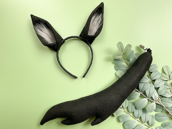 Set De Diadema Con Orejas De Lobo Y Cola De Lobo | Accesorios De Felpa Para Cosplay Y Fiestas | Talla Única Y Color Gris Oscuro