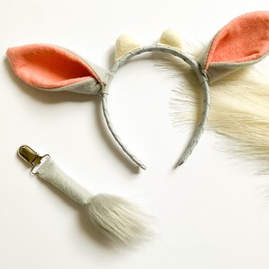 Jokeshop Donkey Costume Set - Grey Ears Headband & Tail For Adults Fancy Dress, Nativity, World Book Day