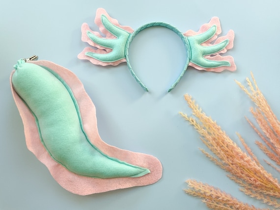 Bandeau Ou Queue De Déguisement AXOLOTL Rose, Corail Et Rose, Taille Adulte Enfant Tout-petit, Taille Chien, Cadeau De Fête Sous La Mer - France