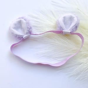 BABY LAVENDER BEAR Cub Ears Headband, Baby Size, Small, Light Purple Bear, Woodland Forest Party Favors, Baby photo prop Ears, Newborn gift
