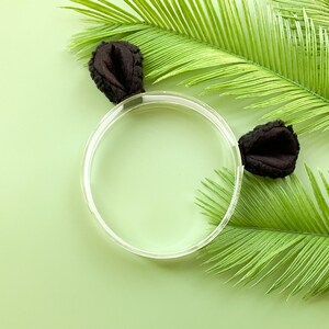 Diadema con orejas de oso panda bebé, tamaño bebé, orejas pequeñas o diminutas, oso blanco y negro, recuerdos de fiesta, accesorio para fotos de bebé, regalo para recién nacido
