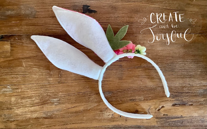 Easter Bunny Rabbit Headband Ears PINK white dot with or without Flowers White Baby Child Kid Teen Basket Costume Elastic Band Baby