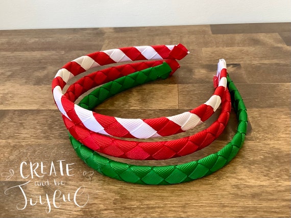 Colorful HEADBANDS, CHRISTMAS, Red Green Candy Cane Stripe 