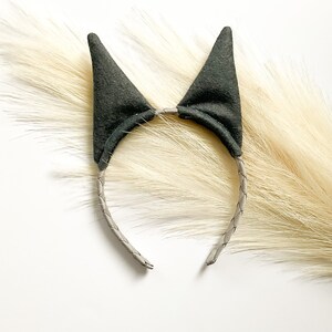 PUPPY DOG CAT Costume Ears, Gray, Pointed Ears, Toddler Child Adult Size, Pet Dog, Dog Party Favor Photo Booth, Costume Dog Tail image 5