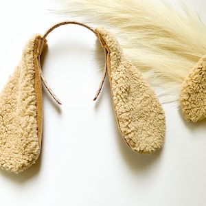 TAN Brown PUPPY DOG Costume Ears and/or Tail, Fluffy Ears Style, Toddler Child Adult Size, Pet Dog, Animal Party Ears Tail Dog Party Favors