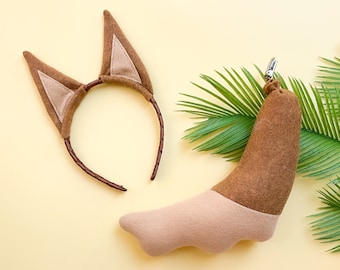 PUPPY DOG CAT Costume Ears | Brown | Pointed Ears |  Toddler Child Adult Size | Pet Dog