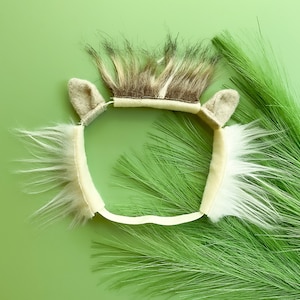 HEDGEHOG EARS Headband, Baby Child Kid or Adult Size, Tan Ivory and Brown, Costume Dress Up, Porcupine Ears, Playful Quality Kids Costume