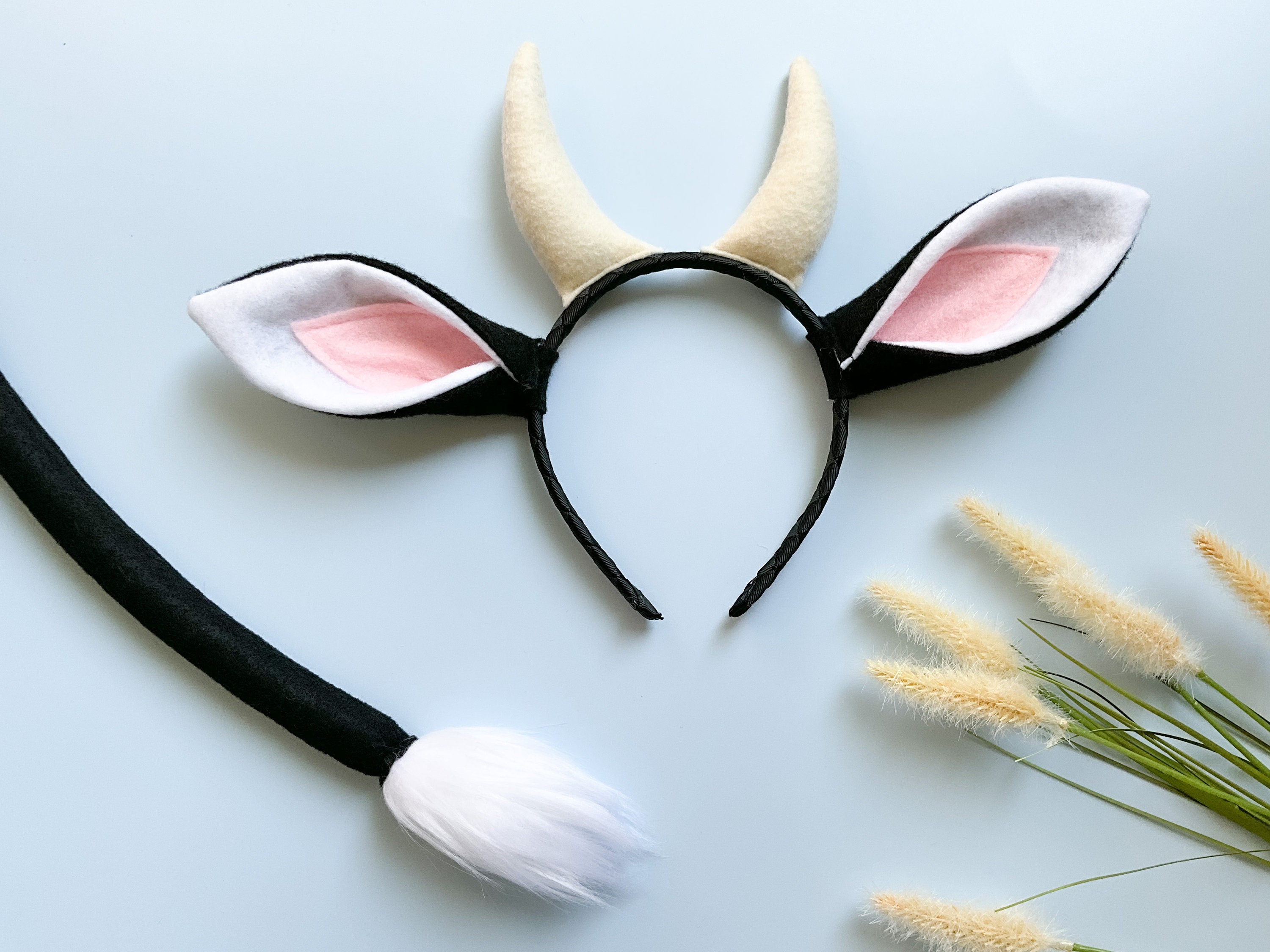 Set Costume Mucca - Fascia Orecchie E Coda, Tema Animale Per Feste E Carnevale - Foto 12