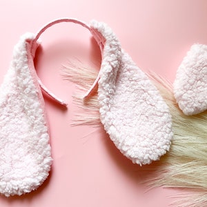 Pink PUPPY DOG Costume Ears and/or Tail | Fluffy Ears Style | Toddler Child Adult Size | Pet Dog