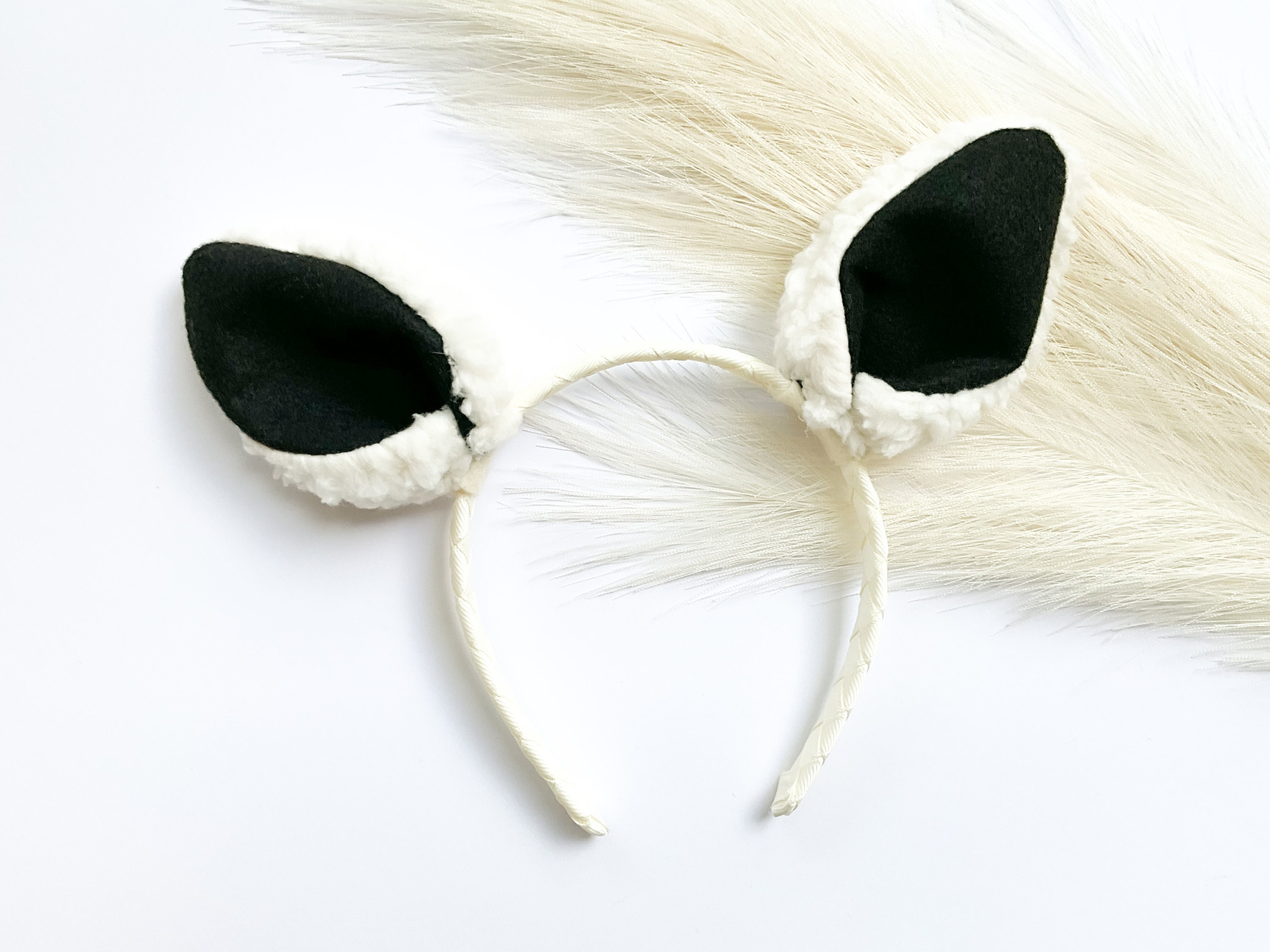Cerchietto per capelli in corno di pecora, decorazione floreale