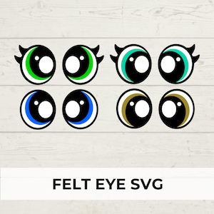 Paquete SVG de ojos de fieltro 2, ojos de fieltro DIY, ojos de fieltro para crochet amigurumi SVG