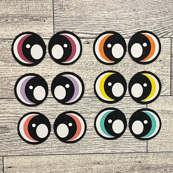 Felt Eyes for Crochet Amigurumi - 6 Pairs, Kawai Felt Eyes, Safety Felt Eyes, Amigurumi Supplies, for Plushies, for Crafts, for Crochet