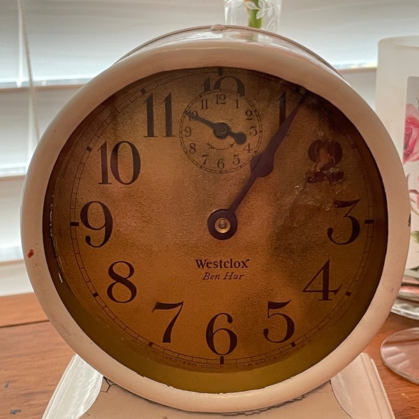 Westclox "Ben Hur" Style 1 Mechanical Alarm Clock, Excellent Condition, Completely Serviced and Works Perfectly!  C. 1927, Perfect Gift Idea