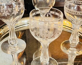 Excellent Condition Val St Lambert Amalfi Pair WineCraft Cocktail Goblets with Platinum Rim and Base Perfect AnniversaryWedding Gift