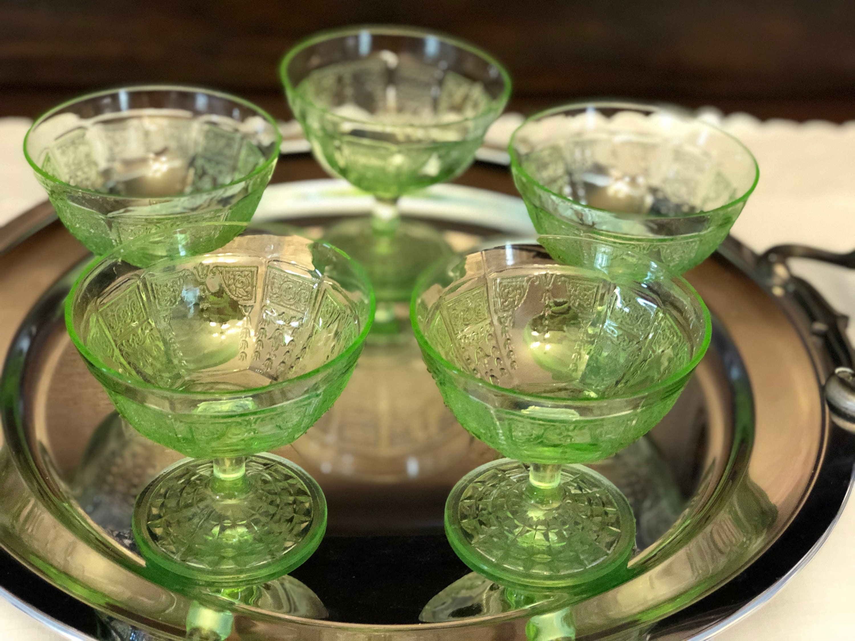 Anchor Hocking princess Green Set/5 Etsy