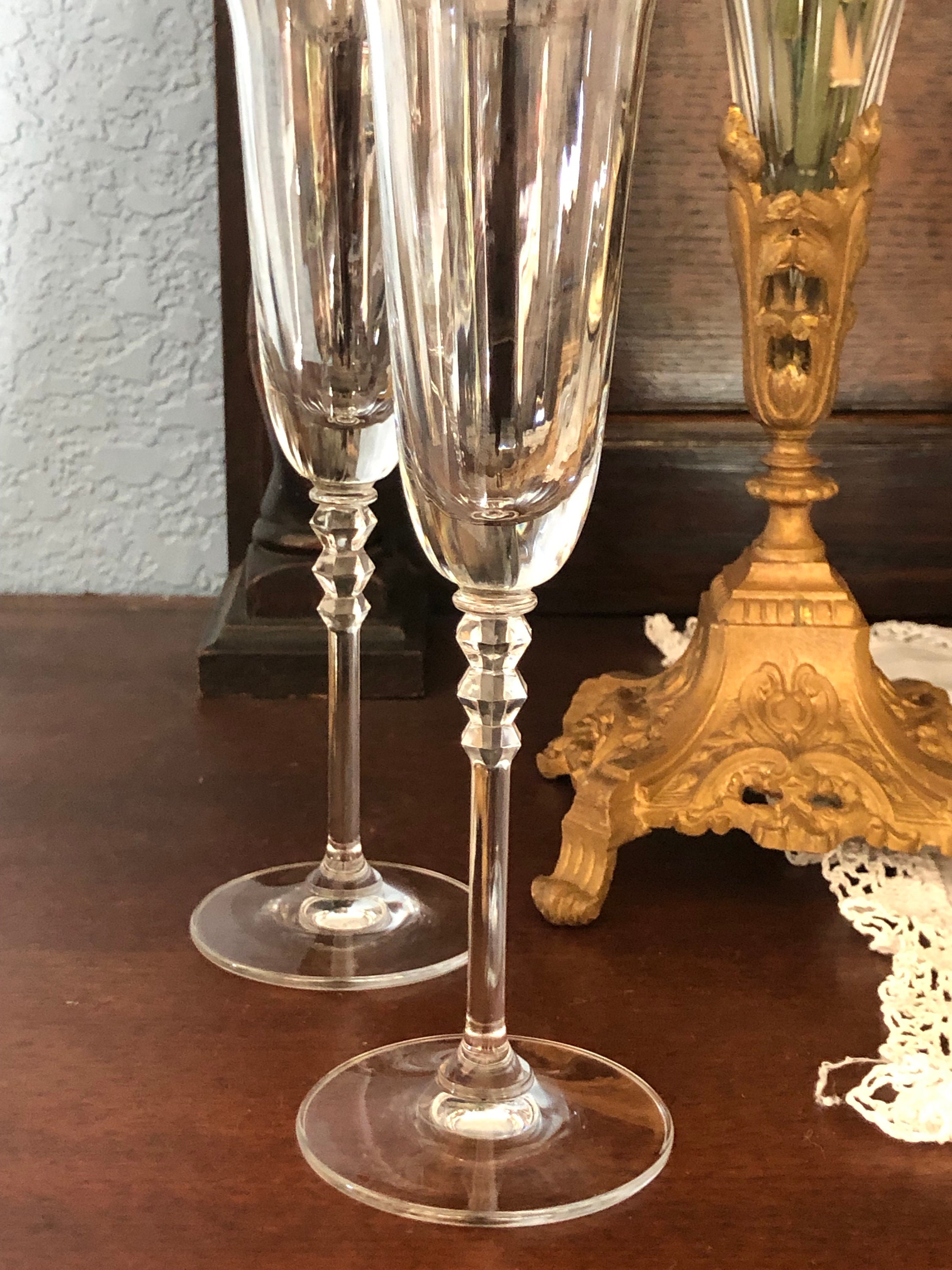 Mikasa Flair Pair of Champagne Flutes Panel Optic Etsy