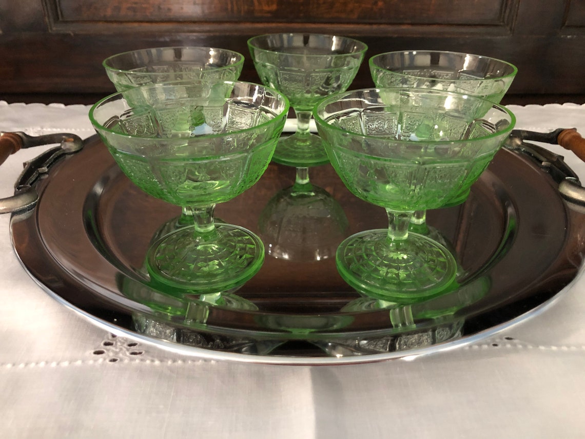 Anchor Hocking princess Green Set/5 Etsy