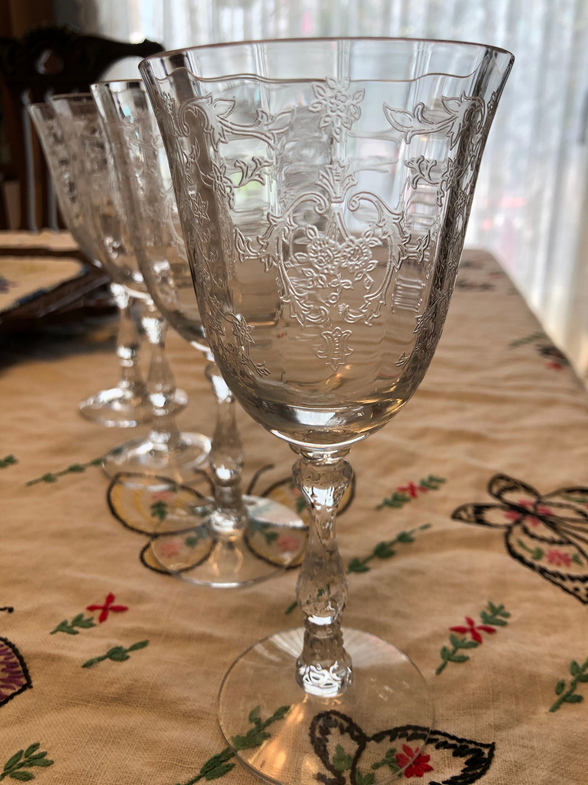 アメリカヴィンテージ Fostoria Glass クリーマー&シュガー 100ml アメリカヴィンテージ Fostoria クリーマー&シュガー#001