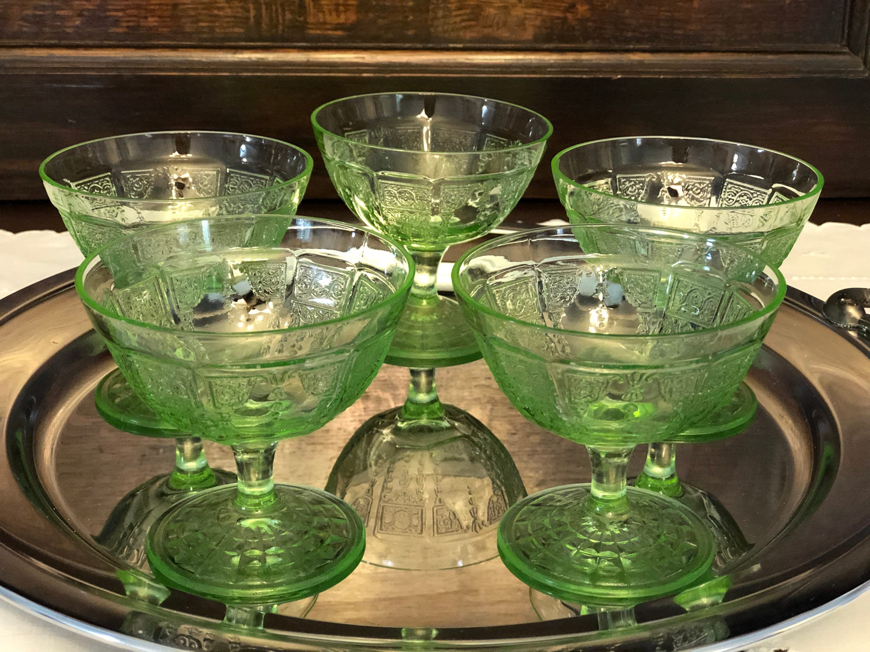 Anchor Hocking princess Green Set/5 Etsy