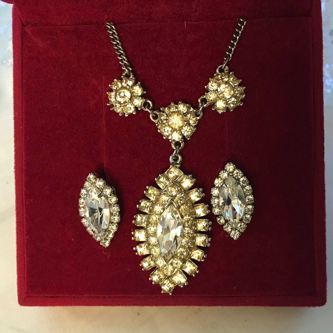 Pendientes Largos Set De Joyas De Novia Collar Y Pendientes De