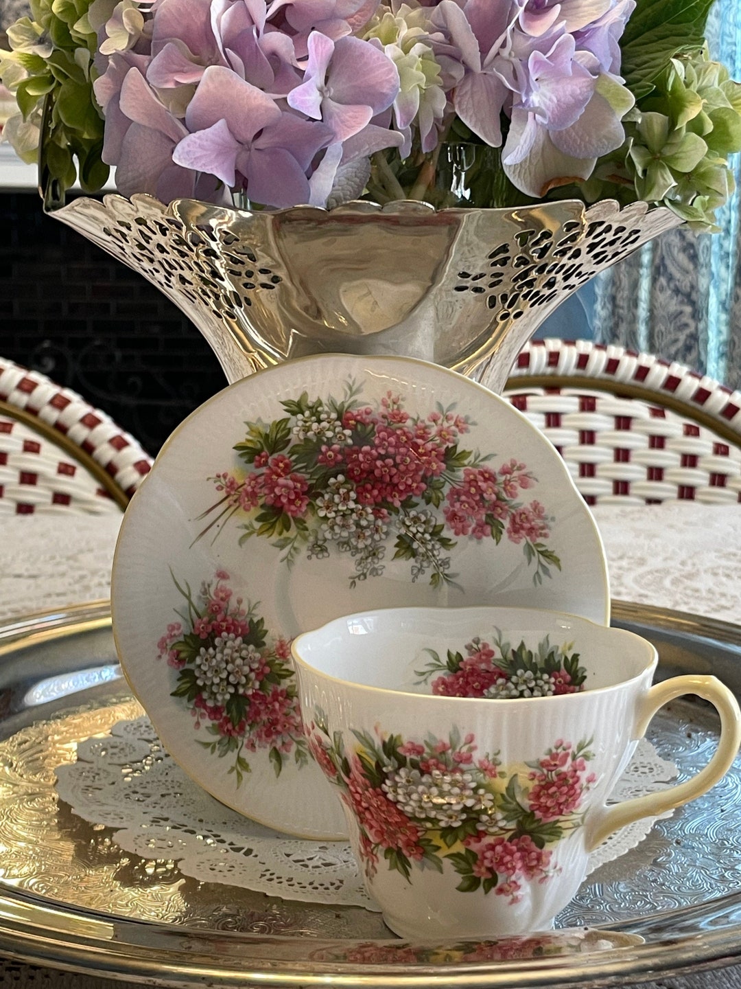 Royal Albert blossom Time Hawthorne Cup & Saucer Set, Shelley Shape