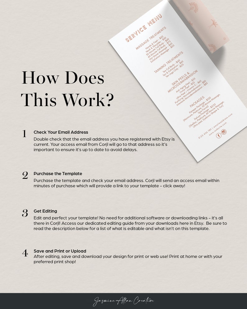 Editable Tropical Palm Tree Price List DIY Corjl Services Etsy