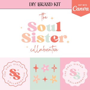 Colorful DIY Brand Kit: Bold Logo & Pattern Templates (Canva)