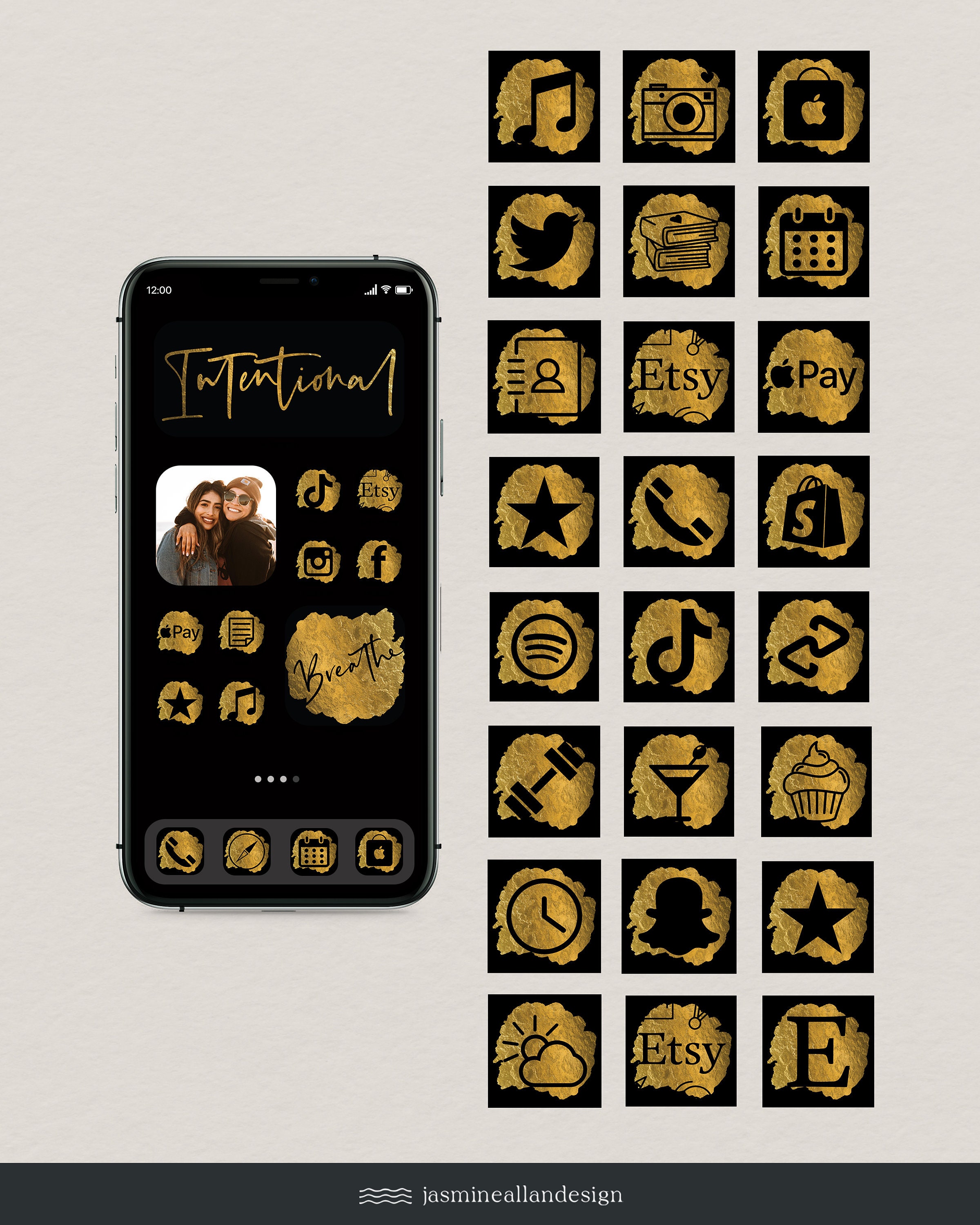 Ios 14 Gold And Black Aesthetic Icon Set Icon Set App Etsy Ios 14 Gold And Black Aesthetic Icon Set Icon Set App Etsy