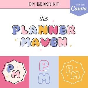 Fun, Bright Canva Logo - Colorful Branding - Rainbow Logo - Fun Bright Branding - Small Business Branding - DIY Editable - Semi Custom Logo