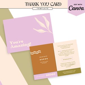 Botanisches Dankeskarten-Design - Retro Dankeskarten-Vorlage - Produktverpackung - Retro Branding - Boho - Mit Dank - Stern - Canva