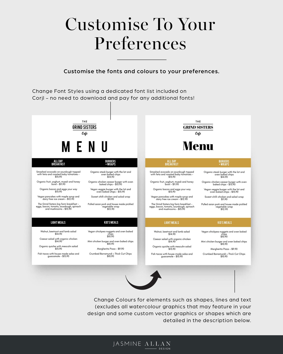 Black and White Editable Menu Template Restaurant Cafe Menu | Etsy