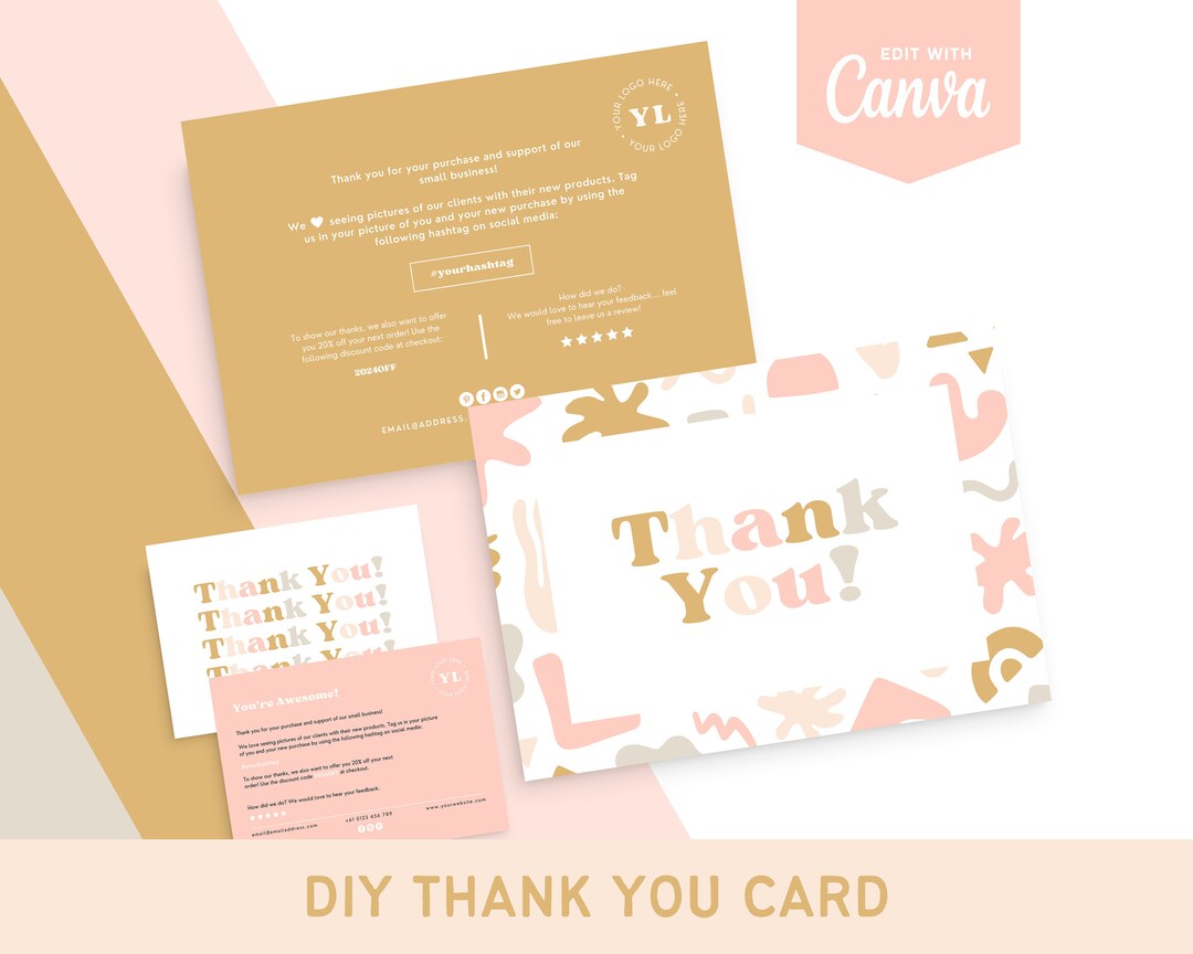 Canva Bright and Colorful Thank You Card Design - Abstract Thank You ...