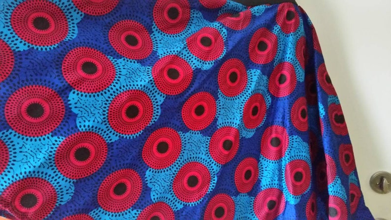 Ankara African Red Print Flare Circle Skirt Wide Elastic Waist /& Earring Sz M-XL