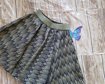 Handmade Emma & Mila Tassles Black Girls Slim Fit Flare Circle Skirt Elastic Band waist Sz 10-12 years.