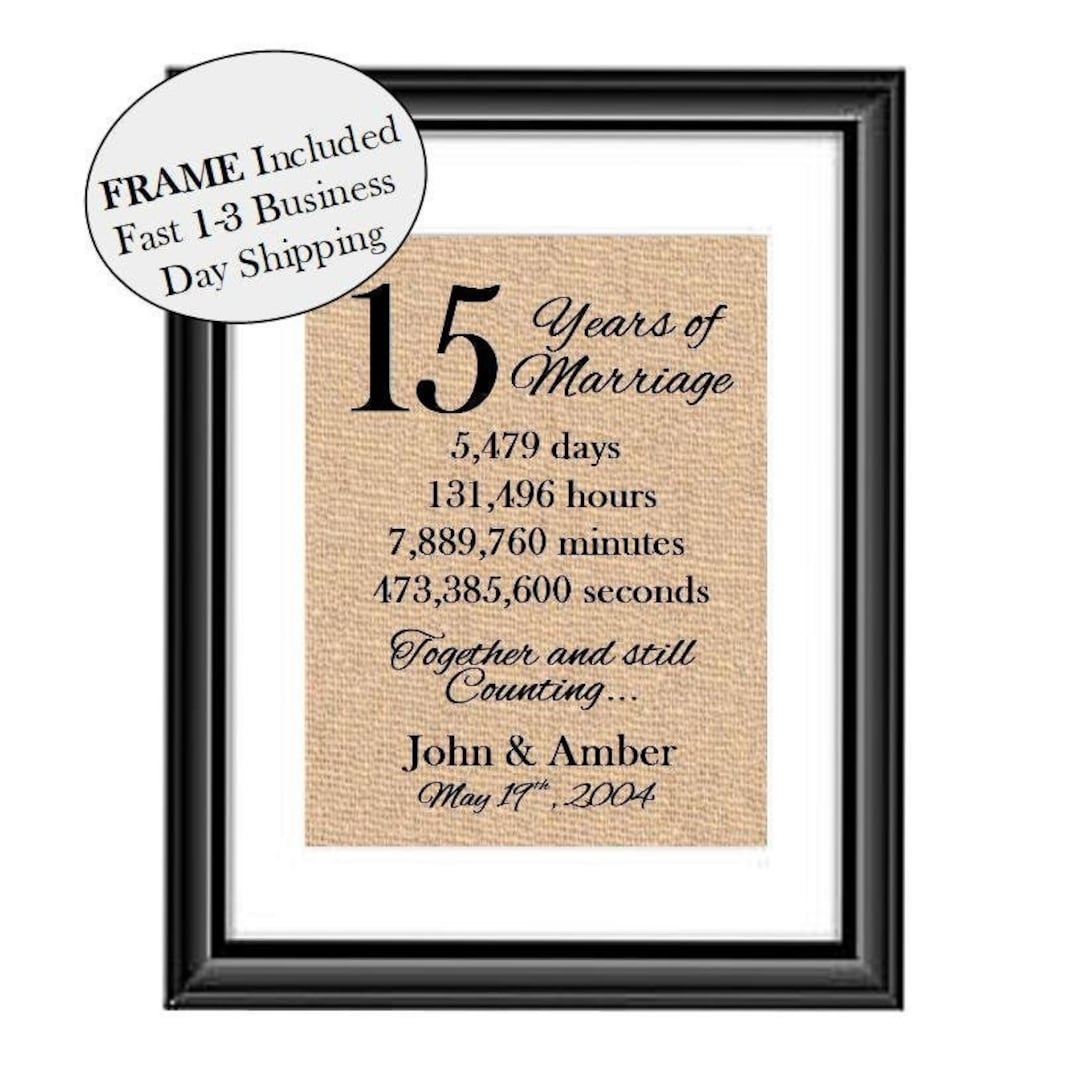 15th Wedding Anniversary Gift 15th Anniversary Gifts 15 Year