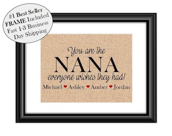 Personalized Gift for Nana Valentines gifts for Nana from Grandkids Birthday gift from Grandchildren Gift for Nana Mothers Day Gifts FRAMED