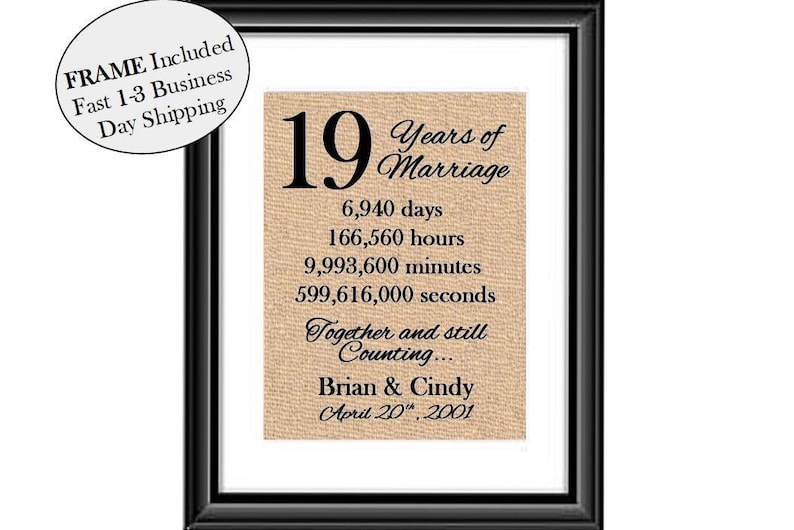 19th Wedding Anniversary Gift 19th Anniversary Gifts 19 Etsy