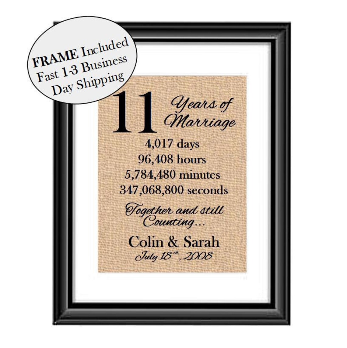 11th Wedding Anniversary Gift 11th Anniversary Gifts 11 Etsy