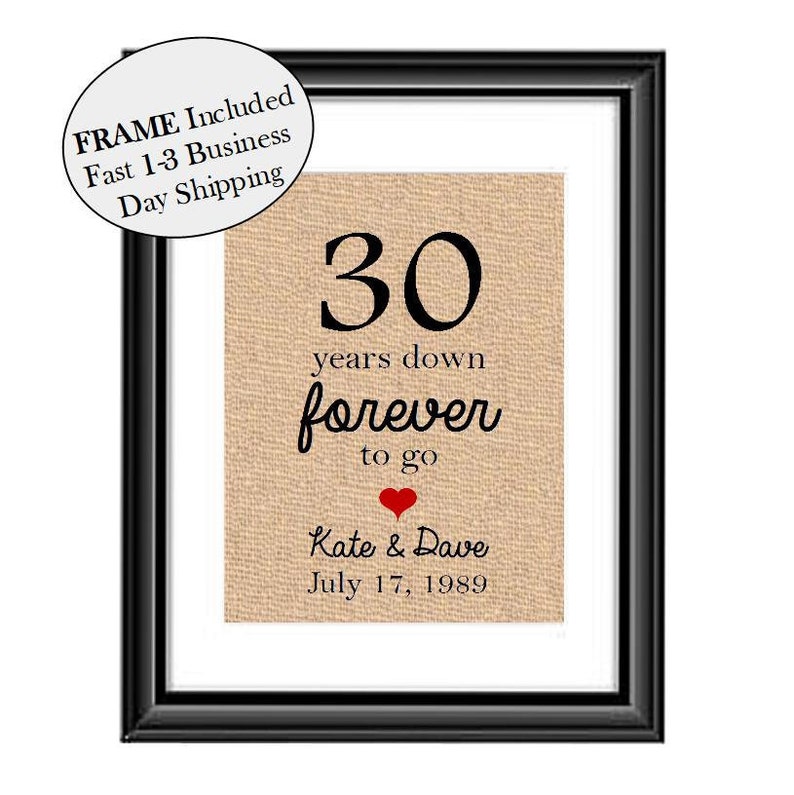 30 Year Wedding Anniversary Gift 30th Wedding Anniversary Etsy